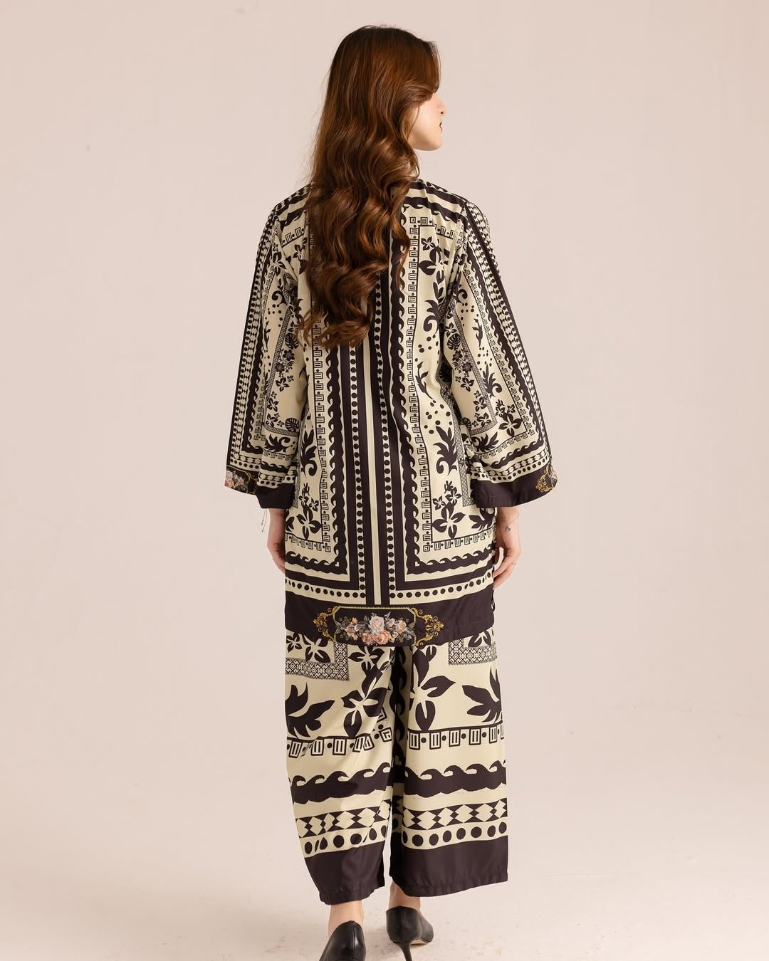 Crepe- Wrinkle Free & Flowy Unstitched 2 piece printed Co-Ord Outfit | WDR-113