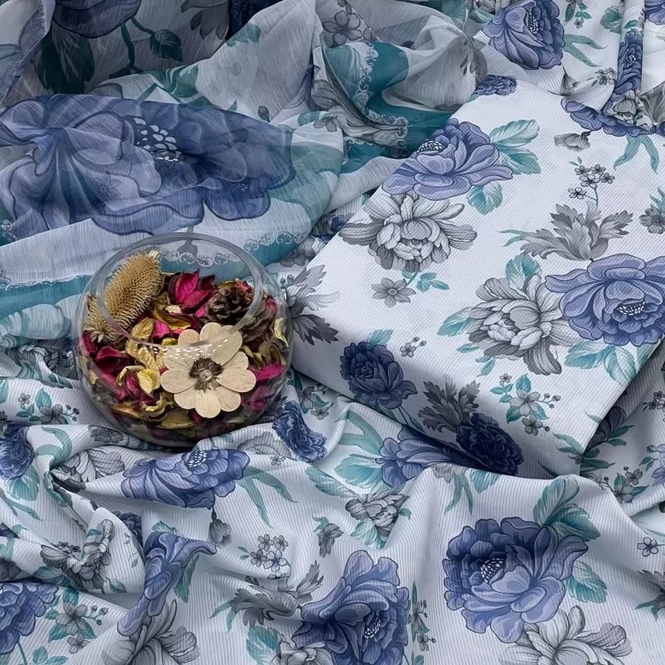 Digital Print Karandi 3-Piece Suit | WDR-103