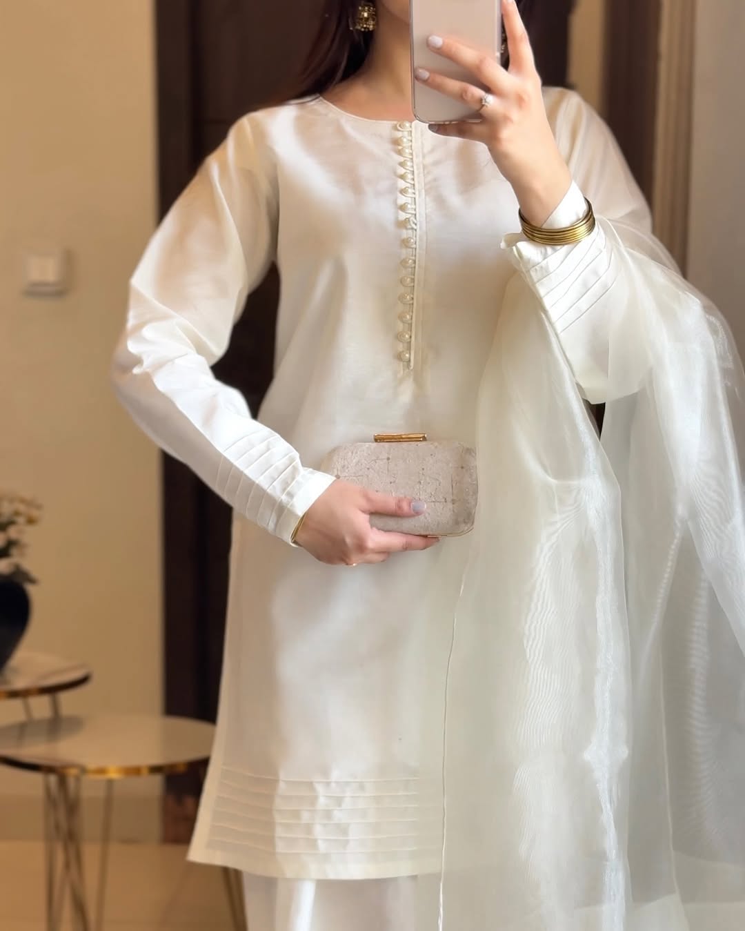 WDR-116 STITCHED RIVAJ FARSHI SHALWAR WHITE