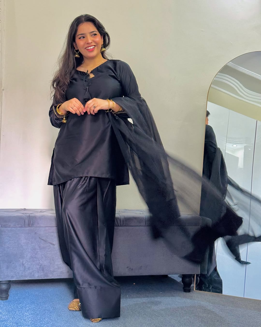 WDR-120 Black Farshi Shalwar | 🔥 Flat 70% OFF!