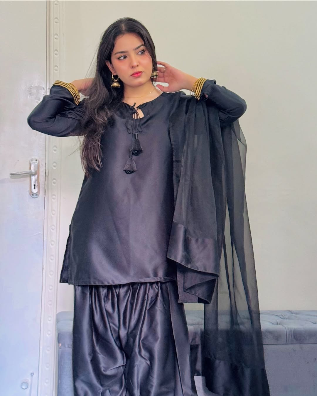 WDR-120 Black Farshi Shalwar | 🔥 Flat 70% OFF!