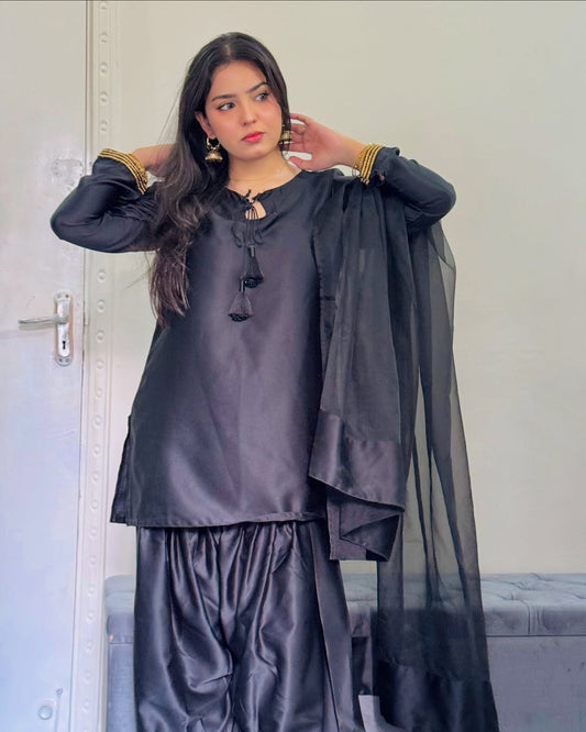 WDR-120 Black Farshi Shalwar | 🔥 Flat 70% OFF!